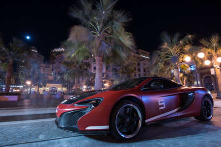 Doha ,Qatar-February 01,2020 : Exhibition of luxury supercars organized by the Qatari team called...