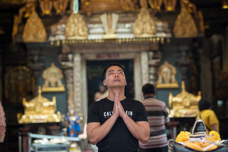 Singapore City,Singapore-September 08,2019: Sri Krishnan Temple is a Hindu temple in Singapore. Built in 1870 and gazetted as a national monument of Singapore in 2014.のeditorial素材