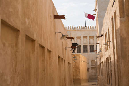 Doha ,Qatar-April 20,2022: Al Wakrah Market is built in a traditional Arabic architectural style.