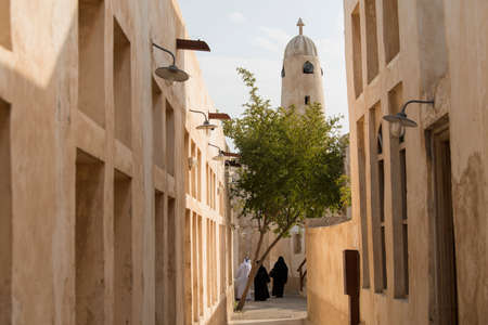 Doha ,Qatar-April 20,2022: Al Wakrah Market is built in a traditional Arabic architectural style.のeditorial素材