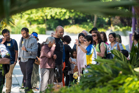 Singapore City,Singapore-September 08,2019: Tourists tour the Gardens by the Bay a nature park in...