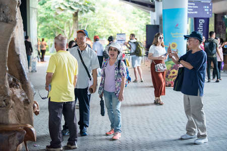 Singapore City,Singapore-September 08,2019: Tourists tour the Gardens by the Bay a nature park in...