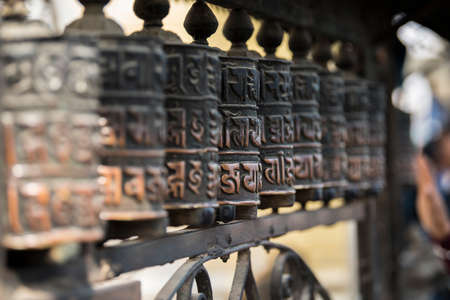 Kathmandu, Nepal- April 20,2022 : Buddhist Swayambhunath Temple (monkey temple) UNESCO World Heritage Site.のeditorial素材
