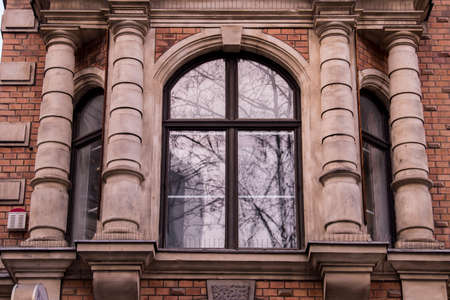 Munich, Germany - May 01, 2022: Old Decorative Wooden window.のeditorial素材