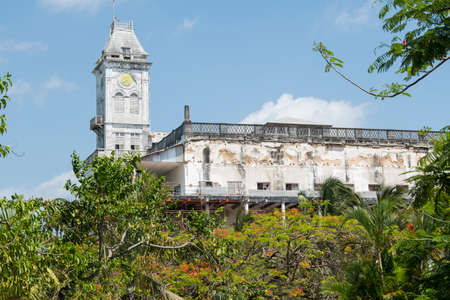 Zanzibar City, Tanzania - April 24,2022: View on architecture of Stone town in Zanzibar City.のeditorial素材