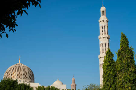 Muscat,Oman - April 24,2022 : View on Sultan Qaboos grand mosque architecture in Muscat.のeditorial素材