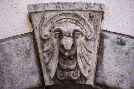 Munich, Germany -April 27,2022: Details of stone ornaments on the facades of baroque buildings in the German city Munich which is the capital city in Bavaria.のeditorial素材