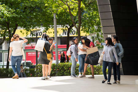 Singapore, Singapore - September 08, 2019: Students The Lasalle College of the Arts in Singapore.