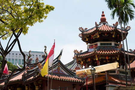 Singapore City,Singapore-September 08,2019: Singapore's Chinatown it's famous for its colourful heritage buildings, hiding old Chinese shophouses.のeditorial素材