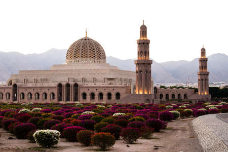 Muscat,Oman - March 05,2019 : View on Sultan Qaboos grand mosque in Muscat.のeditorial素材