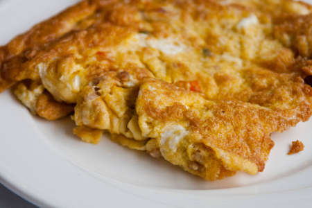 Omelette in white dish