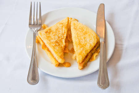 Bread topped with honey and cereal