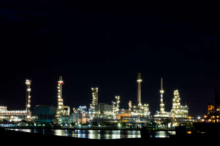 Oil refinery at twilight Bangkok Thailand