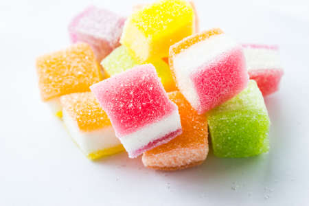 Colorful jelly on a white background