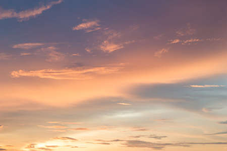 Orange and yellow colorful sunset skyの写真素材