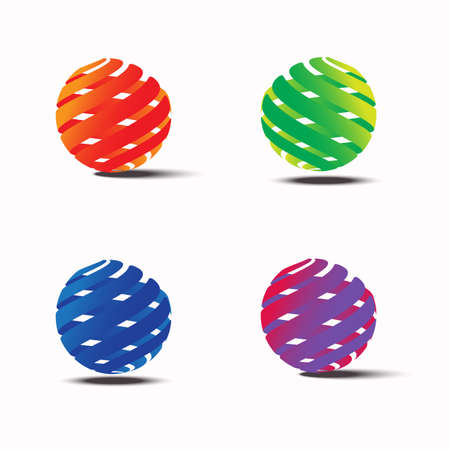 Abstract colorful circle vector logo template setのイラスト素材