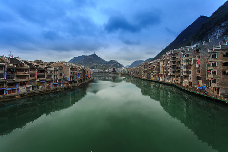 China Guizhou Zhenyuan ancient townのeditorial素材