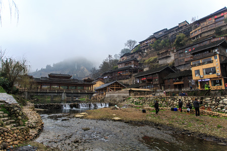 Xijiang Miao Village in Guizhou, Chinaのeditorial素材