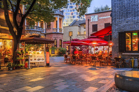 Street and building at Xintiandi, Shanghaiのeditorial素材