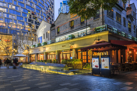 Street and building at Xintiandi, Shanghaiのeditorial素材