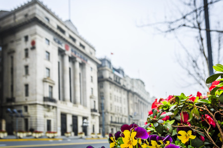 Old buildings at Shanghai Bundのeditorial素材