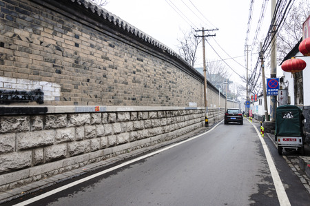 Old building and street at Jinanのeditorial素材