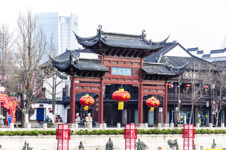 Nanjing Qinhuai river scenery のeditorial素材