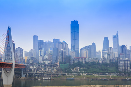 Scenery of Yuzhong peninsula, Chongqingのeditorial素材