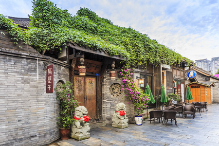 Old buildings in Chengduのeditorial素材