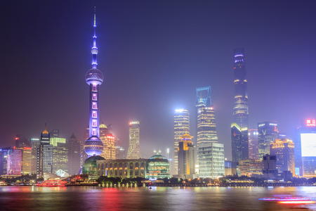 Shanghai night scenesのeditorial素材