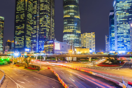 China Shanghai nightのeditorial素材