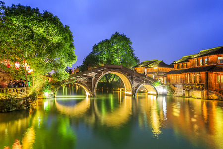 Wuzhen night viewのeditorial素材