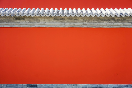 Garden red wallの写真素材