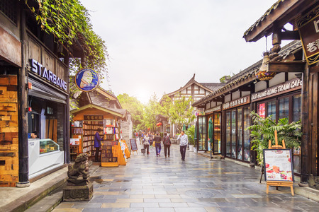 ancient town street at chengduのeditorial素材