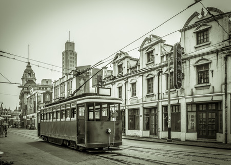 The old buildings of Shanghai old street in Shanghaiのeditorial素材
