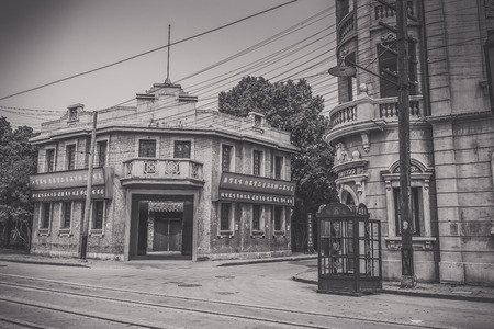 The old buildings of Shanghai old street in Shanghaiのeditorial素材