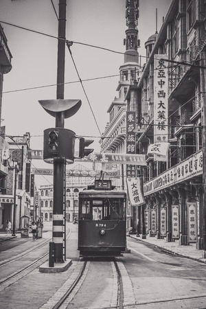 The old buildings of Shanghai old street in Shanghaiのeditorial素材