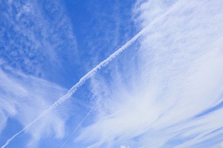 The blue sky and white cloudsの写真素材