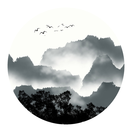 Chinese ink paintingの写真素材
