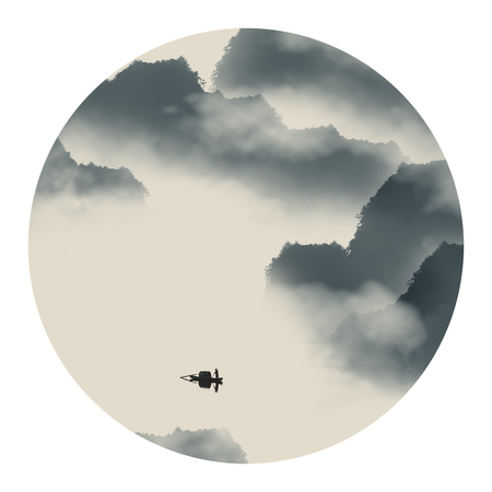 Chinese ink paintingの写真素材