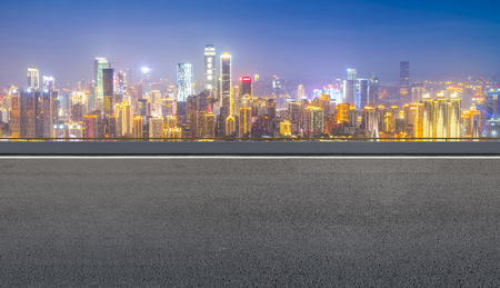 The road  and beautiful skyline of chongqingの写真素材