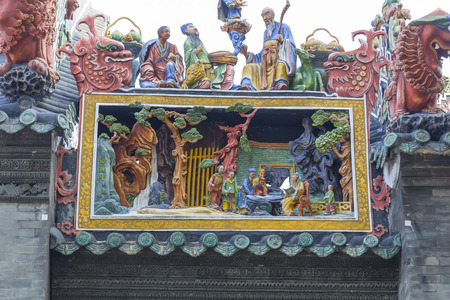 Chen Clan Ancestral Hall Bricks carvedのeditorial素材