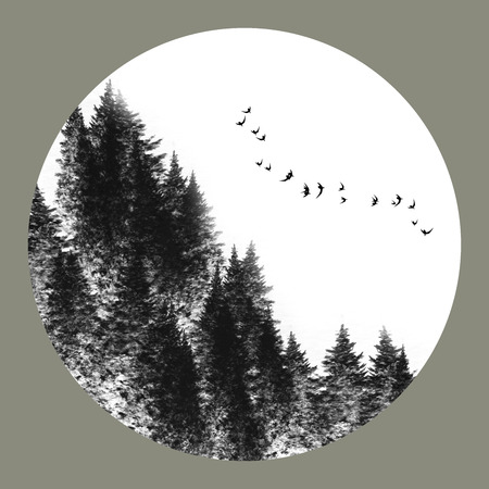 Chinese ink landscape paintingの写真素材