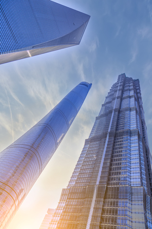 Architectural scenery of Lujiazui, Shanghaiの写真素材