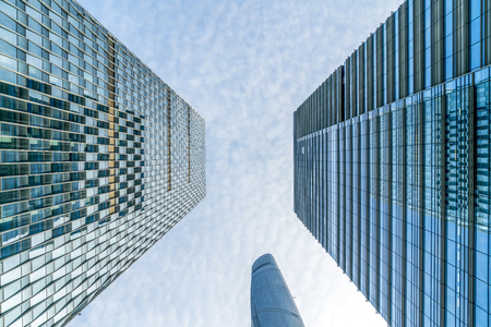 Low angle view of skyscrapersの写真素材
