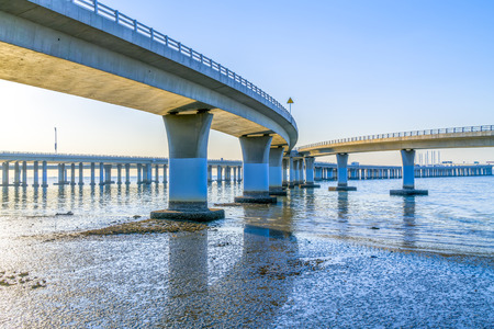 Qingdao, Jiaozhou Bay Bridgeの写真素材