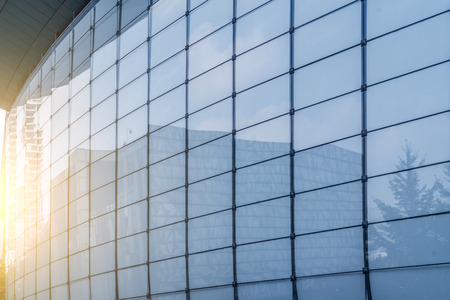Low angle view of skyscrapers architectural glassのeditorial素材