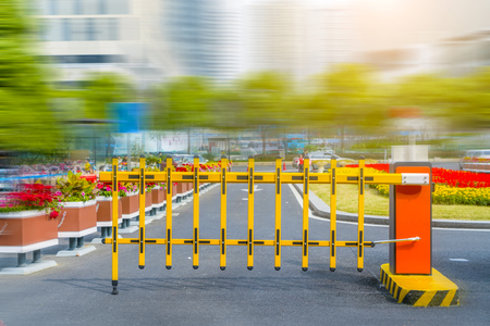 Railing at the entrance and exit of parking lot