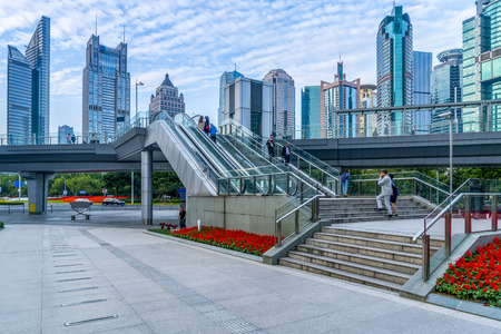Skyscrapers in Lujiazui Financial District, Shanghaiのeditorial素材