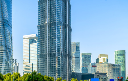 Urban building skyscrapers in Shanghai Financial District